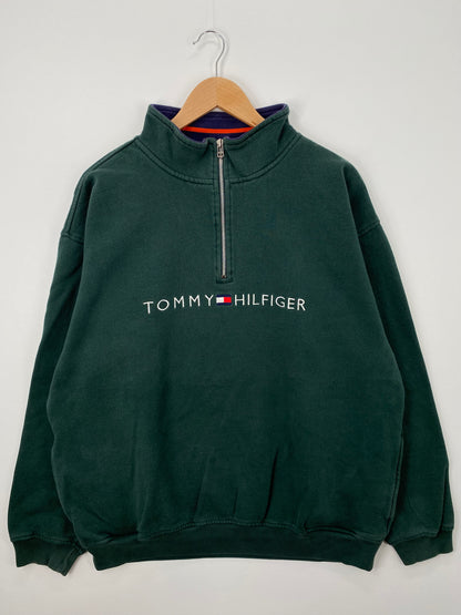 90's TOMMY HILFIGER Size XL Vintage Half-Zip Sweat-Shirt / A1365
