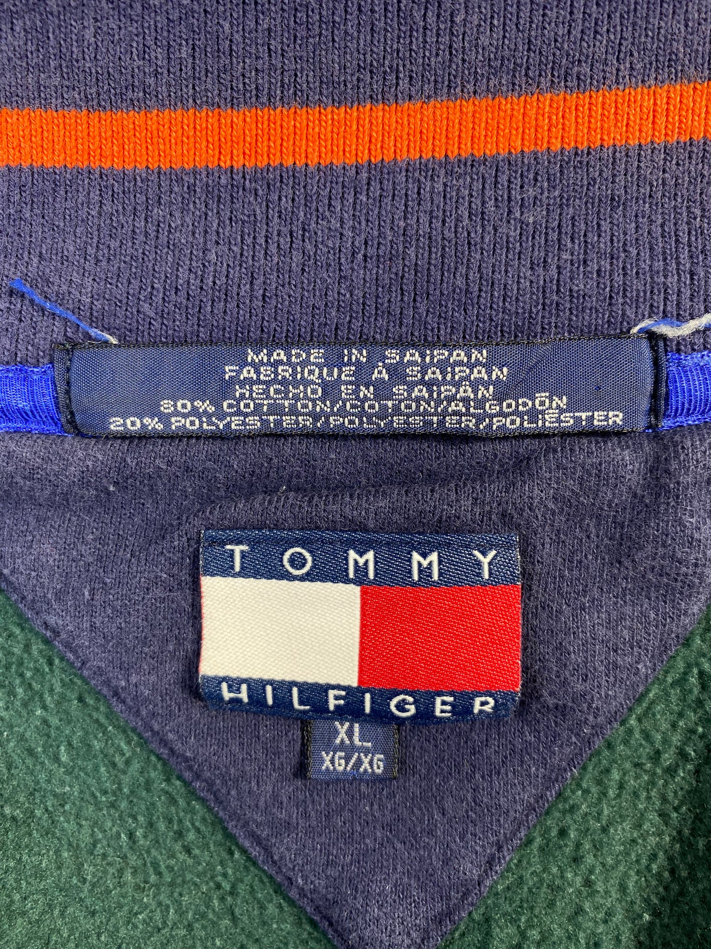 90's TOMMY HILFIGER Size XL Vintage Half-Zip Sweat-Shirt / A1365