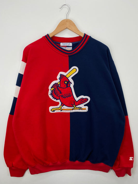 90's STARTER x ST. LOUIS CARDINALS Size XL Vintage MLB Sweat-shirt / A1444