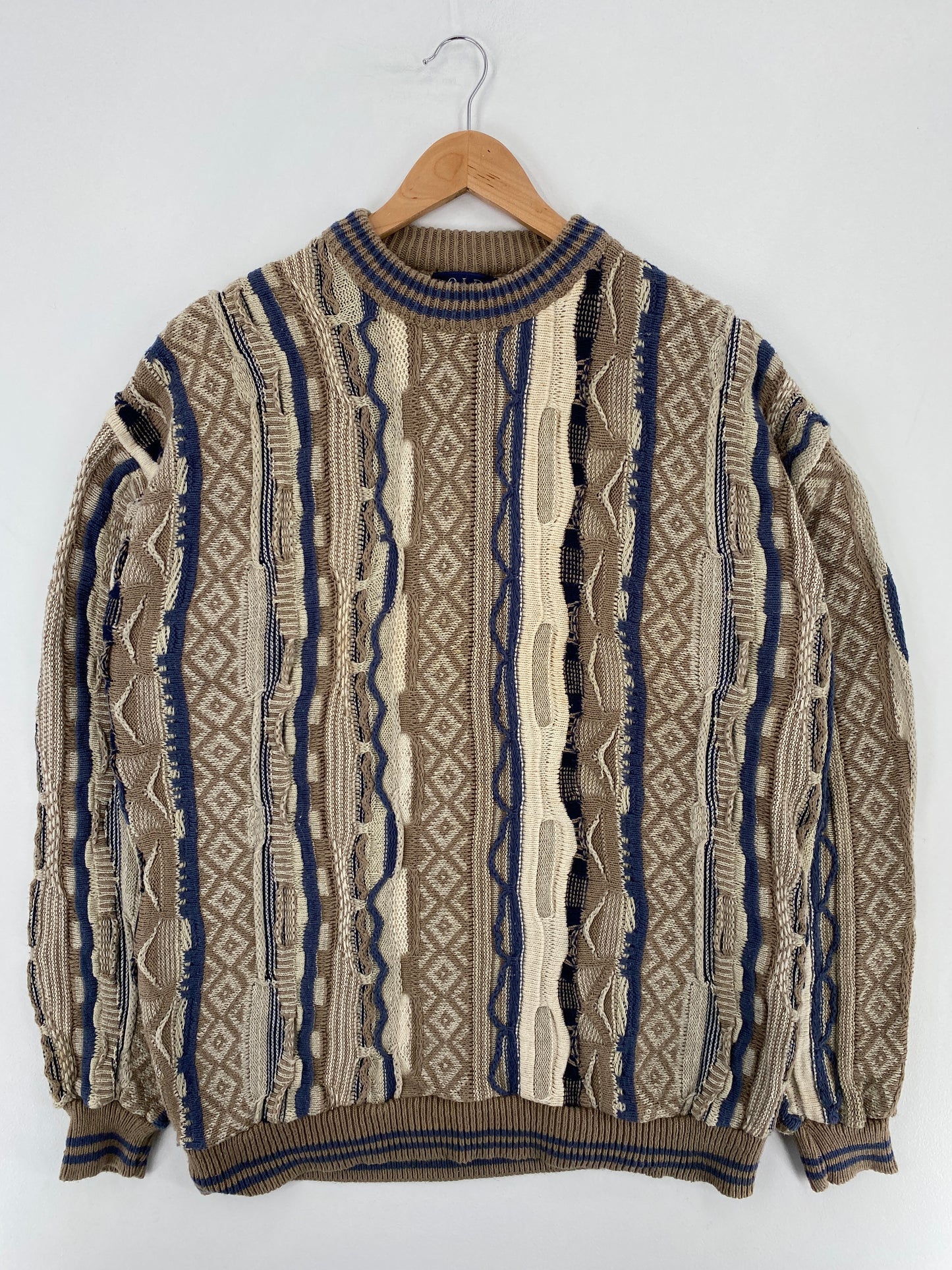 Vintage 3D COOGI-Style Made in USA Size XL Knit Sweater / E1784K