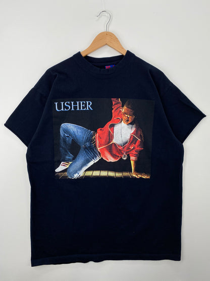 .90's USHER Size XXL Vintage Music T-shirt / A1522