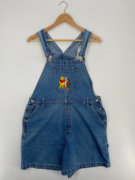 90's DISNEY WINNIE THE POOH Size XL Vintage Denim Overall Shorts / A1584