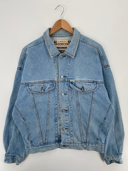 90's GUESS Made in USA Size L Vintage Denim Jacket / A1589