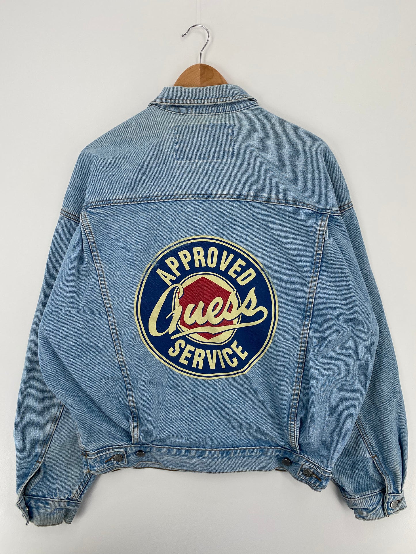 90's GUESS Made in USA Size L Vintage Denim Jacket / A1589