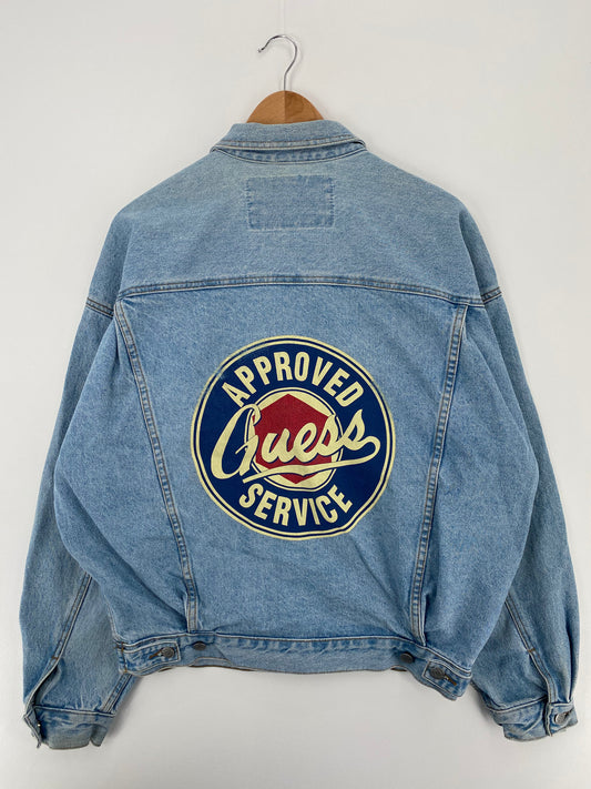 90's GUESS Made in USA Size L Vintage Denim Jacket / A1589