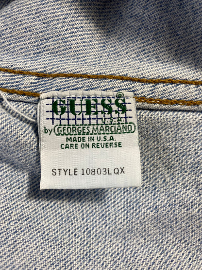 90's GUESS Made in USA Size L Vintage Denim Jacket / A1589