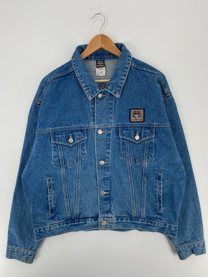 2000 HARLEY DAVIDSON x LOONEY TUNES TAZ Size L Vintage Denim Jacket / A1590