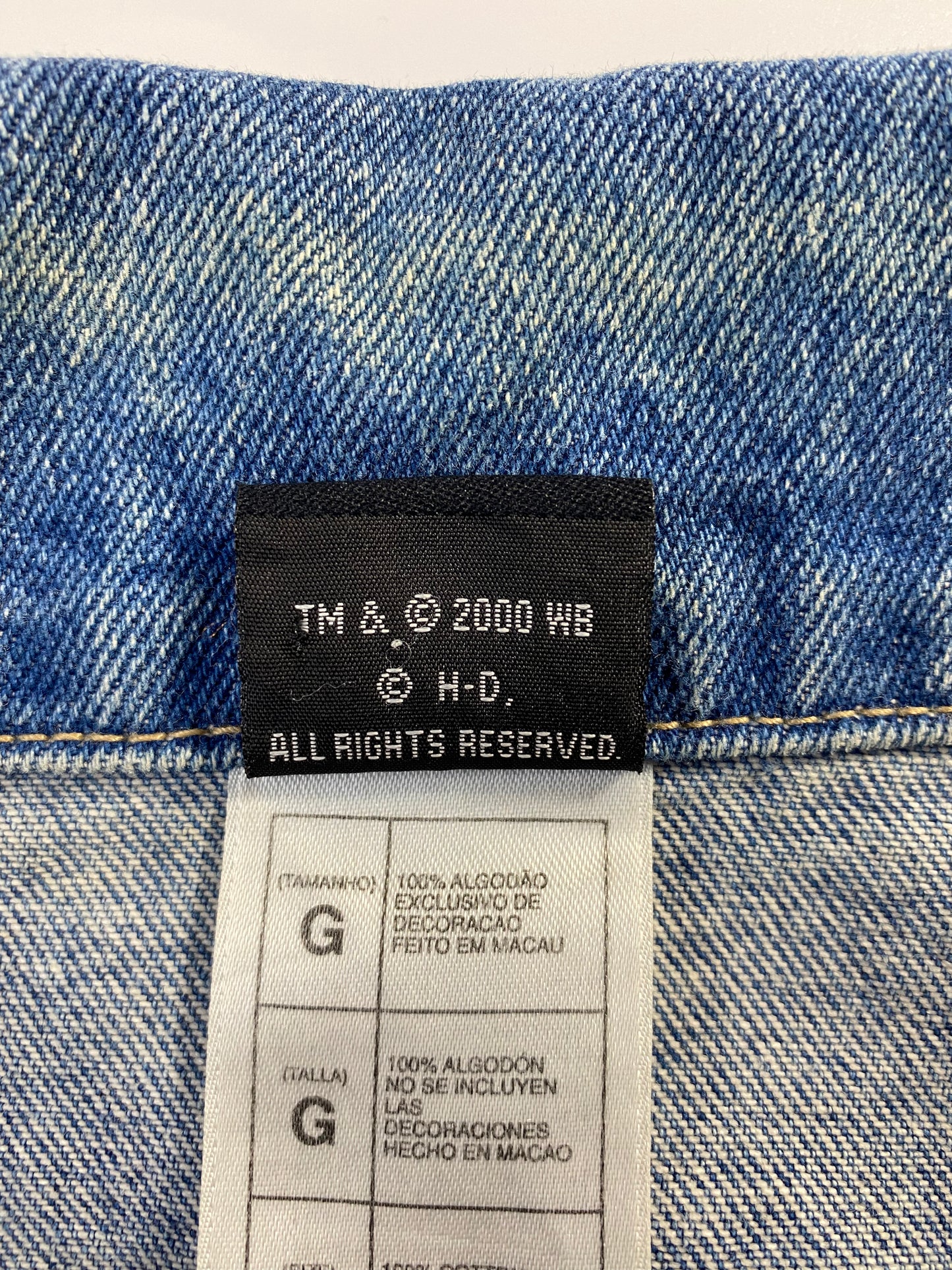 2000 HARLEY DAVIDSON x LOONEY TUNES TAZ Size L Vintage Denim Jacket / A1590