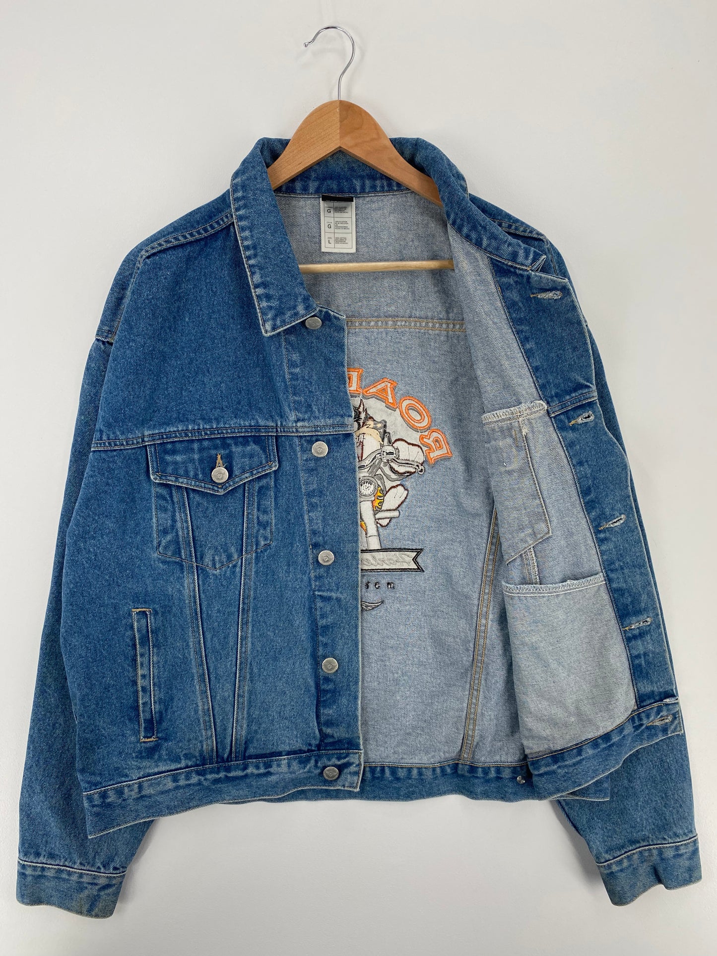 2000 HARLEY DAVIDSON x LOONEY TUNES TAZ Size L Vintage Denim Jacket / A1590