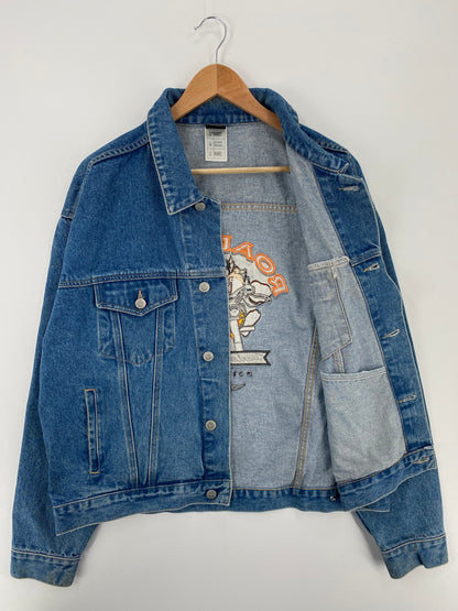 2000 HARLEY DAVIDSON x LOONEY TUNES TAZ Size L Vintage Denim Jacket / A1590