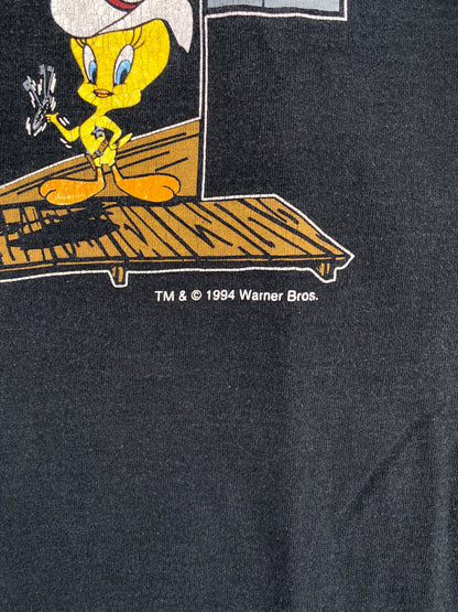 1994 LOONEY TUNES SYLVESTER AND TWEETY Size No Tag (Approx.XL) Vintage T-Shirt / A6022