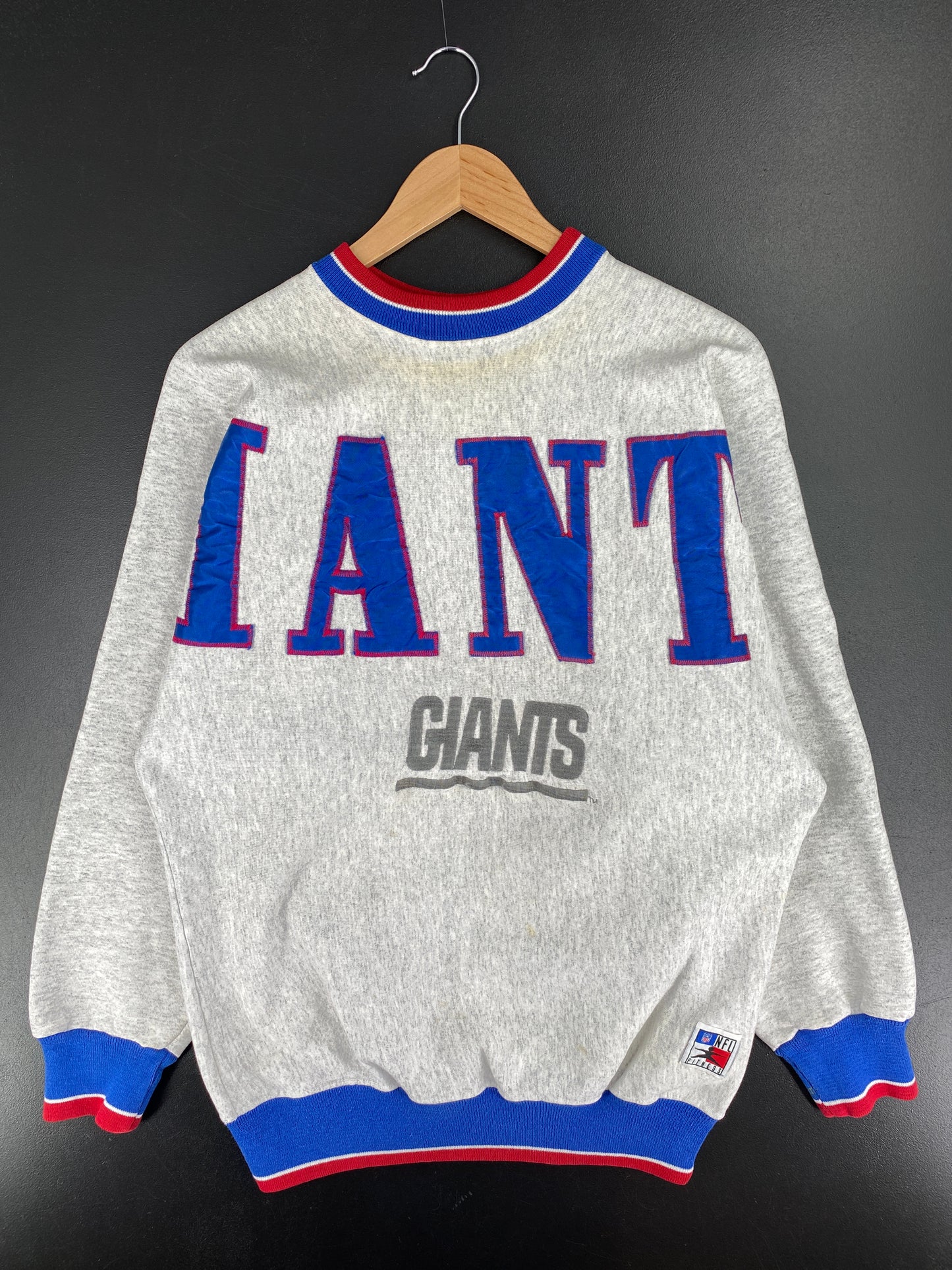 90's NEW YORK GIANTS Made in USA Size (Approx.L) Vintage NFL Sweat-Shirt / A6026