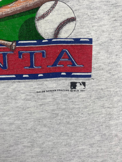 1991 SALEM x ATLANTA BRAVES Made in USA Size L Vintage MLB T-shirt / A1720