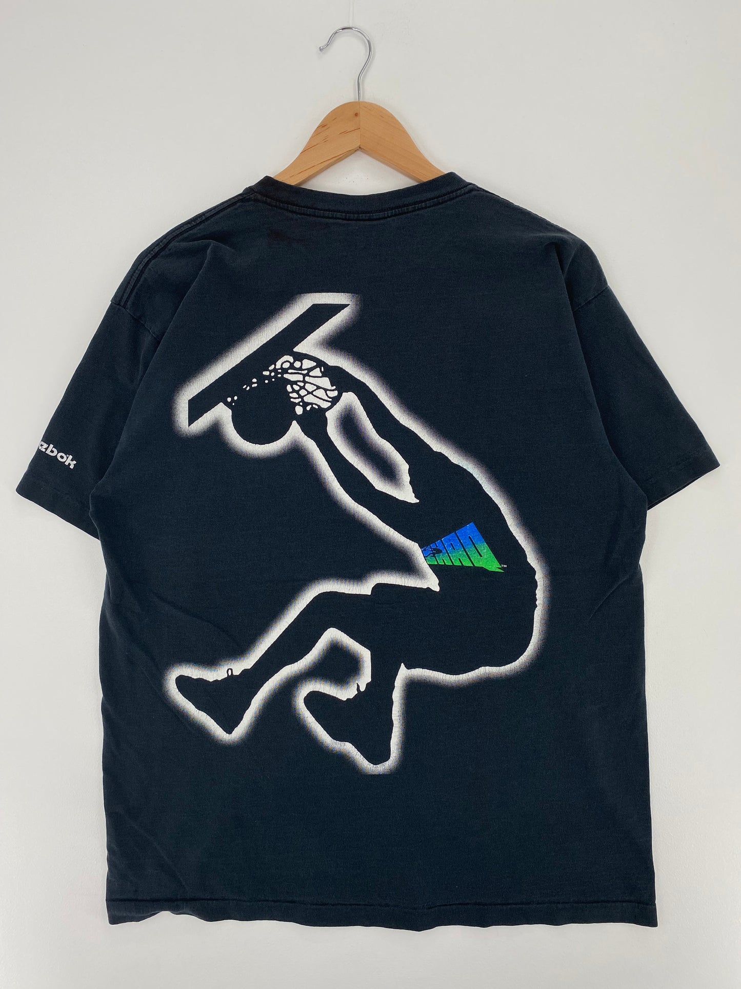 90's Reebok SHAQ Made in USA Size L Vintage NBA T-shirt / A1724