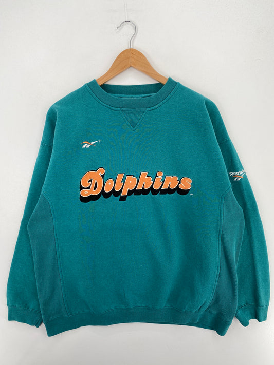 90's MIAMI DOLPHINS Size L Vintage NFL Sweat-Shirt / A6054