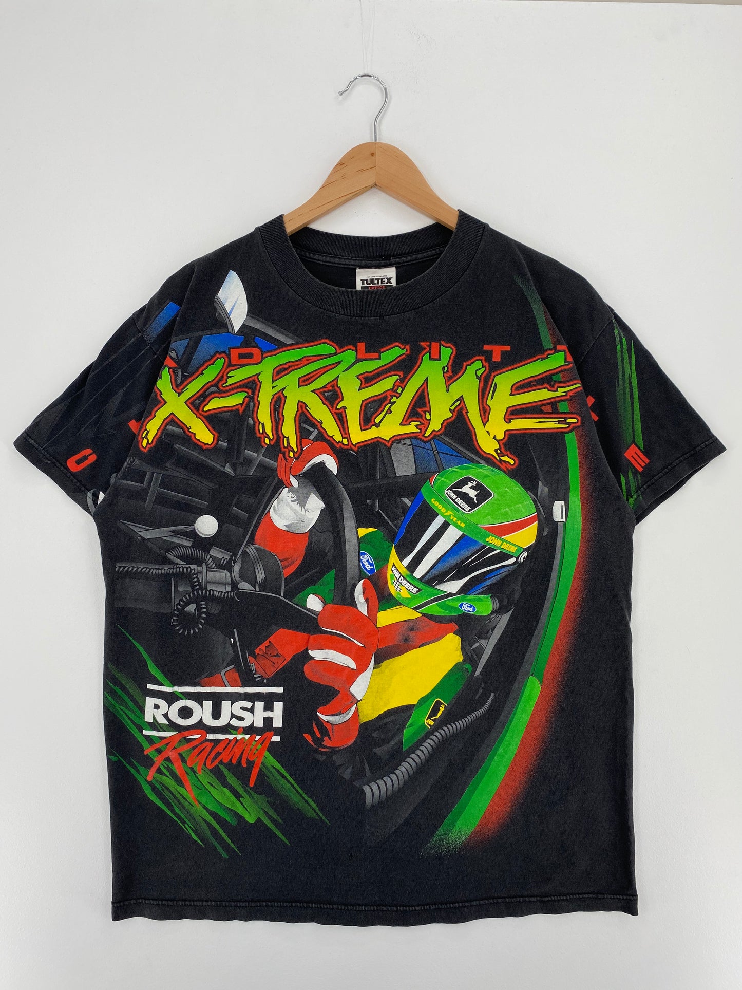 90's CHAD LITTLE x JOHN DEERE Size L Vintage Racing T-Shirt / A1767