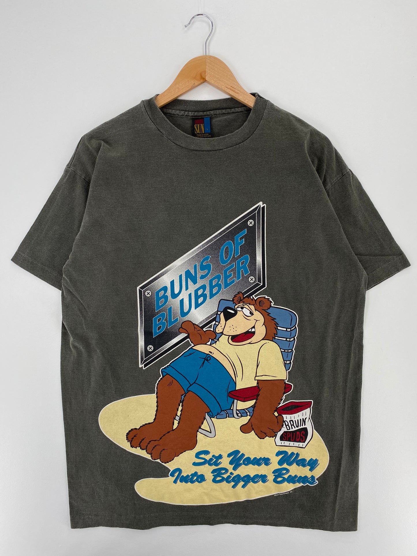 90's BUNS OF BLUBBER Made in USA Size L Vintage T- Shirt / A1811