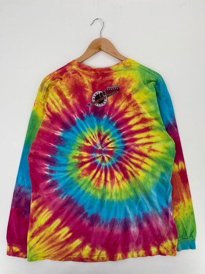 00' DISNEY x AERO SMITH  ROCK'N' ROLLER COASTER Tie Dye Size XL Vintage Long Sleeve T- Shirt / A1812