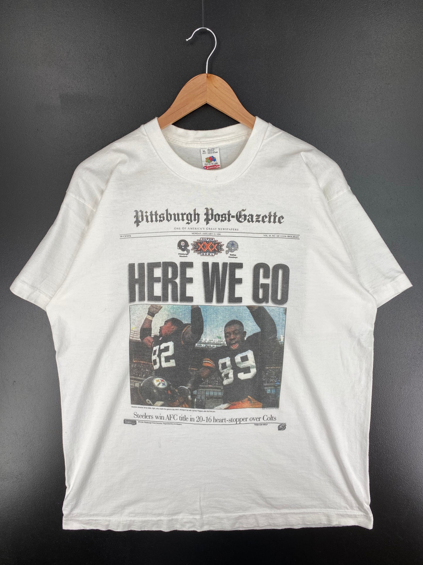 1996 PITTSBURGH STEELERS Made in USA Size XL Vintage NFL T- Shirt / A1883