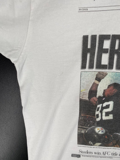 1996 PITTSBURGH STEELERS Made in USA Size XL Vintage NFL T- Shirt / A1883