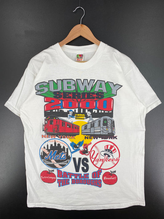 2000 NEW YORK METS x YANKEES Size XL Vintage MLB T- Shirt / A1885