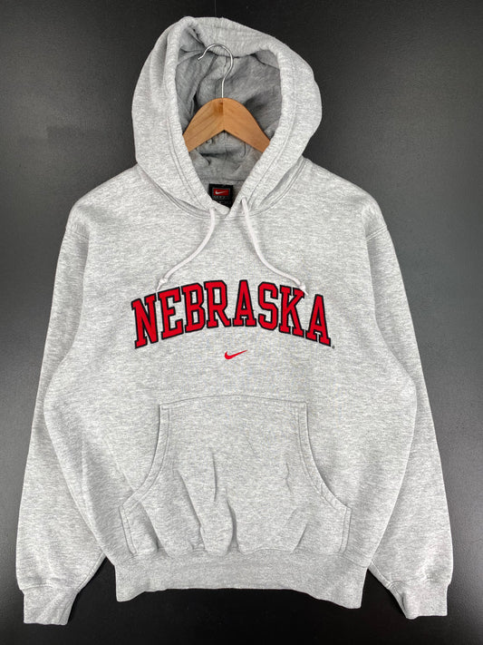 00' NIKE NEBRASKA Size S Vintage College Hoodie Sweat-Shirt / A1915