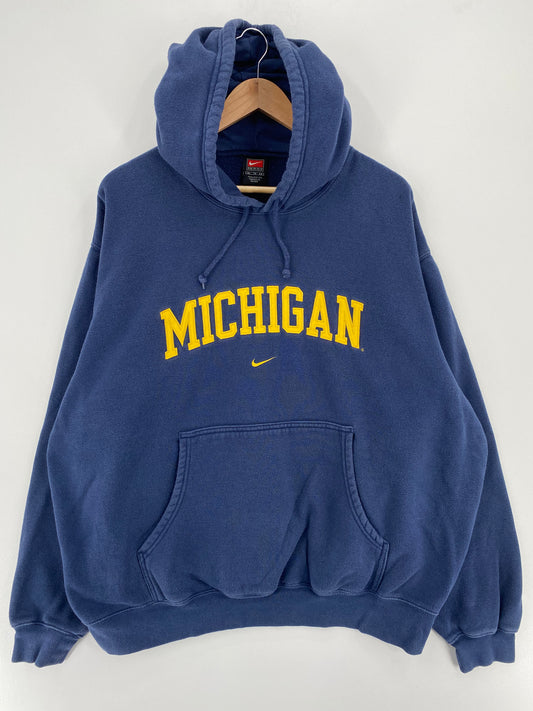 00' NIKE MICHIGAN Size XL Vintage College Hoodie Sweat-Shirt / A1917