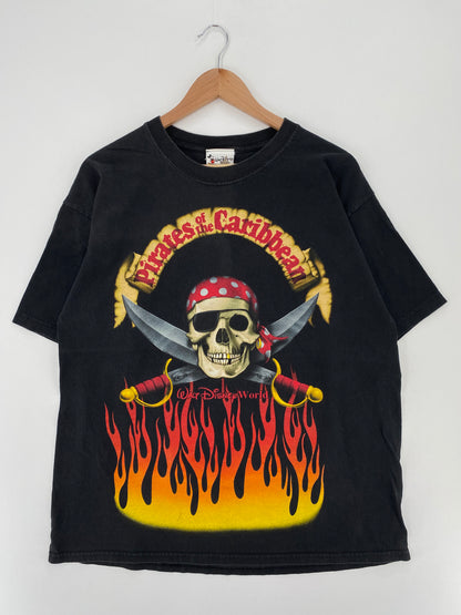 00' DISNEY PIRATES OF THE CARIBBEAN Size XL Vintage T-Shirt / A2068