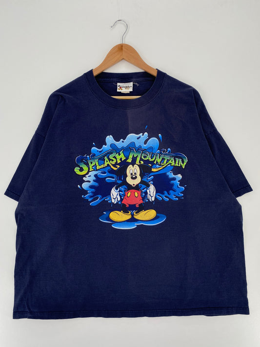 00' DISNEY MICKEY SPLASH MOUNTAIN Size XXL Vintage T-Shirt / A2077