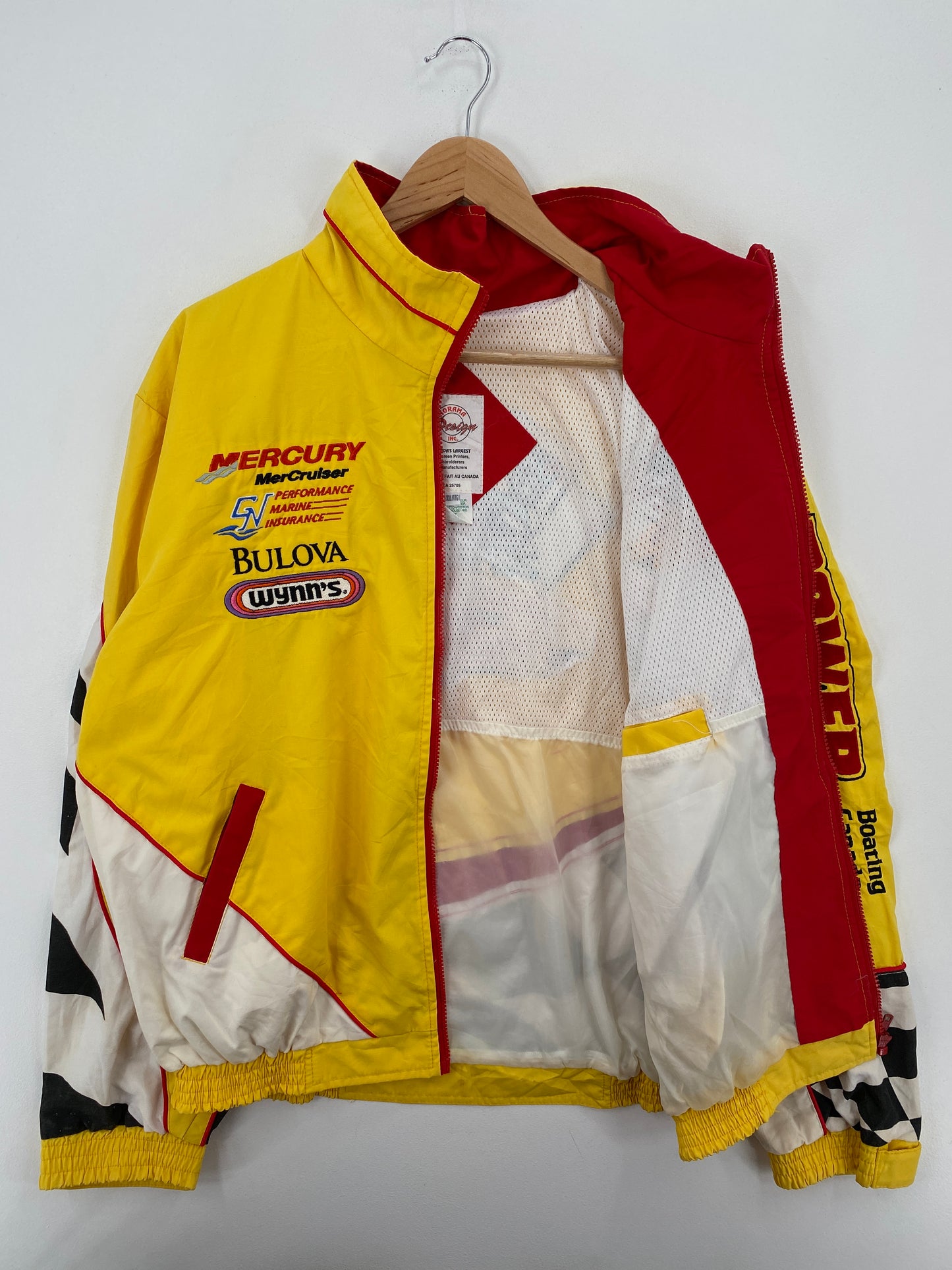 90's POWER BOATING CANADA POKER RUN Size XXL Vintage Racing Nylon Jacket / A6644