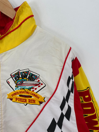 90's POWER BOATING CANADA POKER RUN Size XXL Vintage Racing Nylon Jacket / A6644
