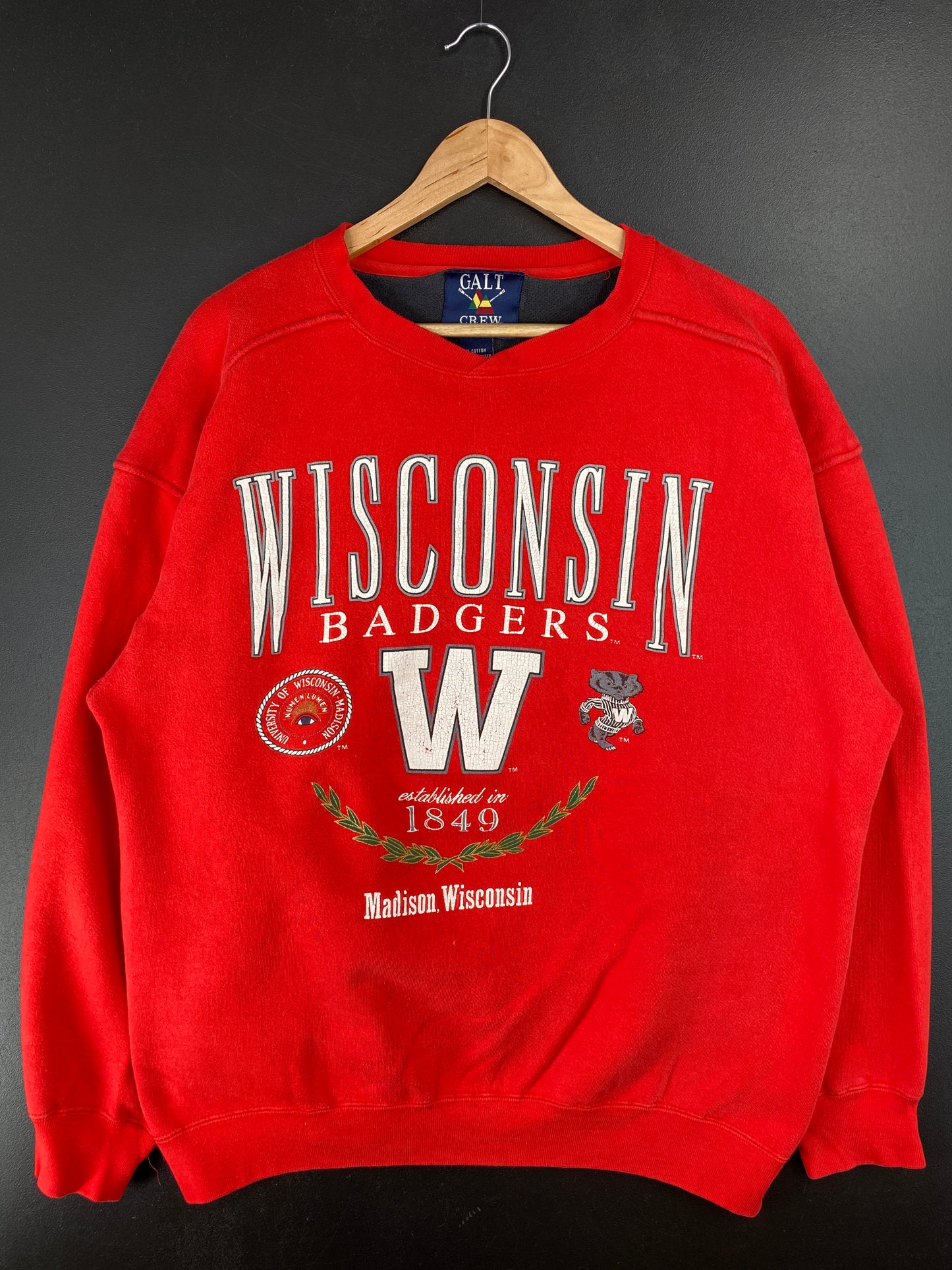 90's WISCONSIN Size L Vintage College Sweat-Shirts / A6694