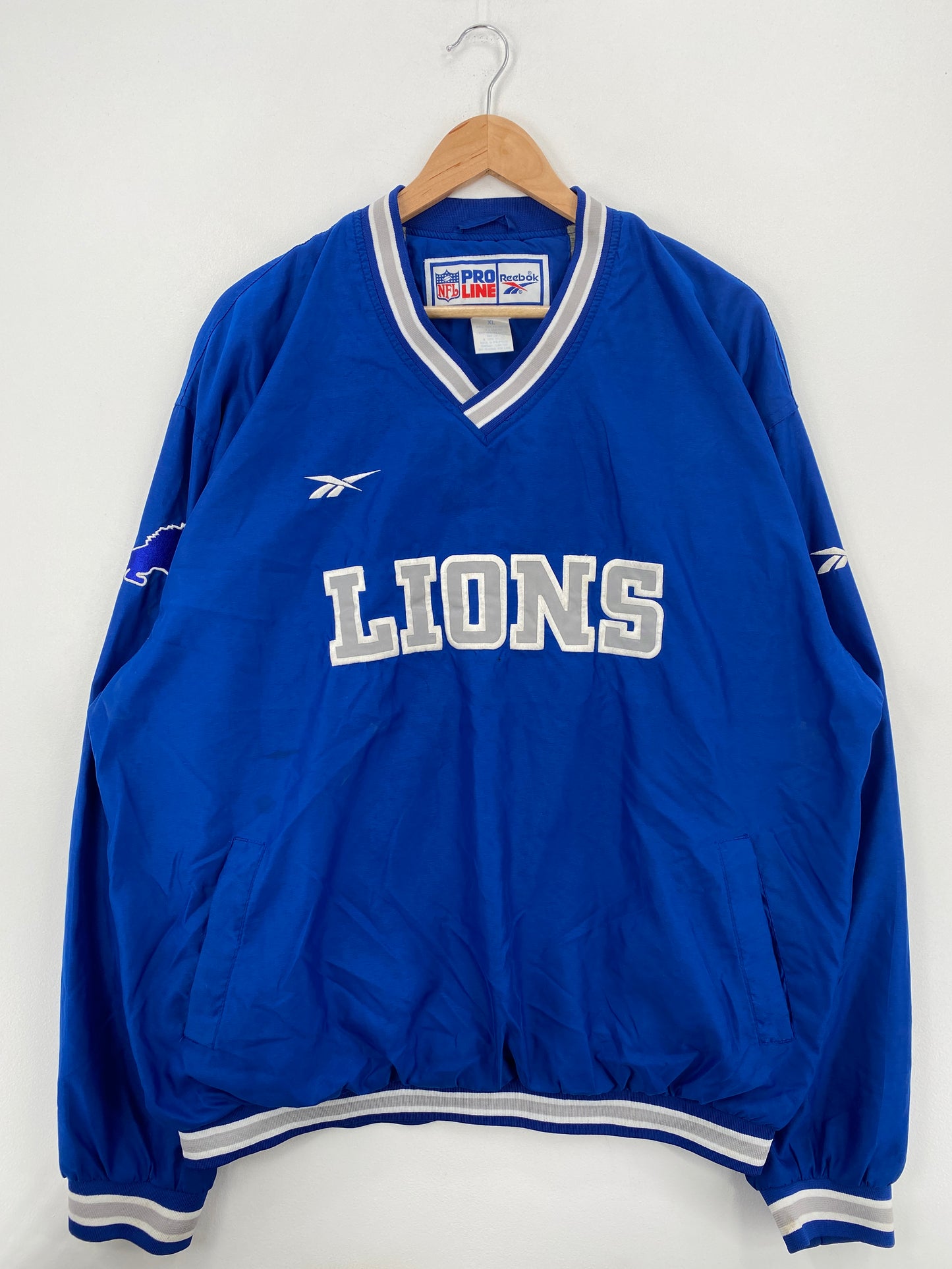 Vintage REEBOK DETROIT LIONS Size XL Vintage NFL Warm-Up Jersey / A6777