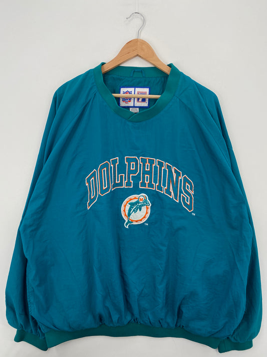 90’s MIAMI DOLPHINS Size XL Vintage NFL Nylon Warm-Up Jersey / A6775