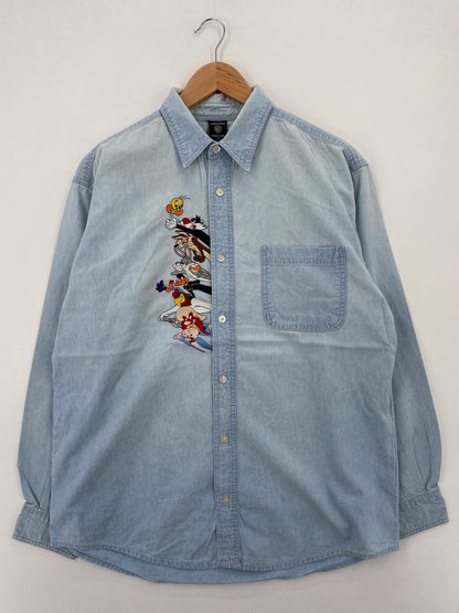 1997 LOONEY TUNES Size M Vintage Button down Shirts / A7463