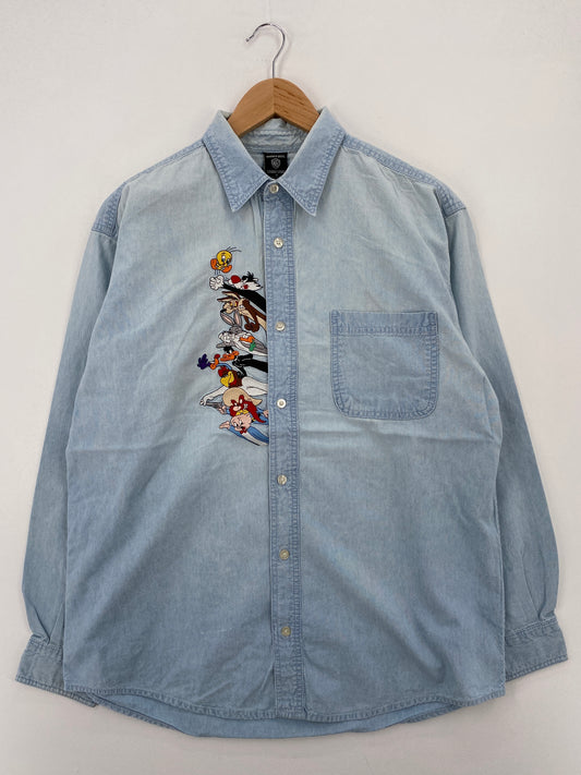 1997 LOONEY TUNES Size M Vintage Button down Shirts / A7463
