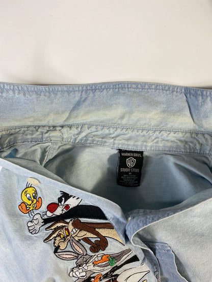 1997 LOONEY TUNES Size M Vintage Button down Shirts / A7463