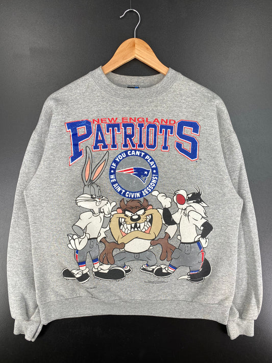 1994NEW ENGLAND PATRIOTS x LOONEY TUNES Made in USA Size L Vintage NFL Sweat-shirt / A2422
