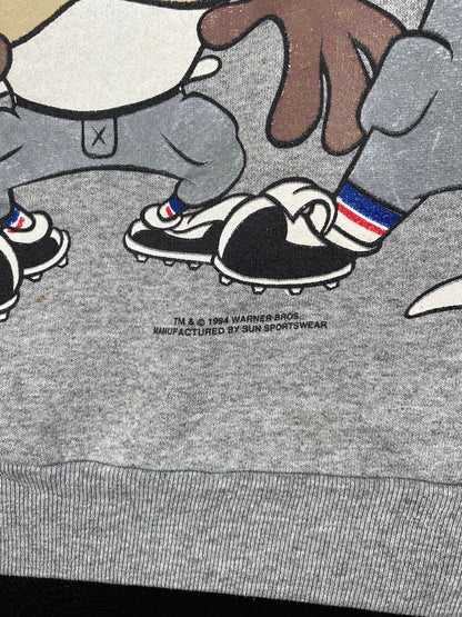 1994NEW ENGLAND PATRIOTS x LOONEY TUNES Made in USA Size L Vintage NFL Sweat-shirt / A2422