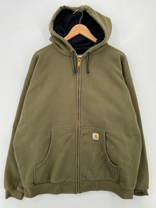 Vintage CARHARTT Size XXL Zip-up Hoodie Sweat-Shirt / A7504