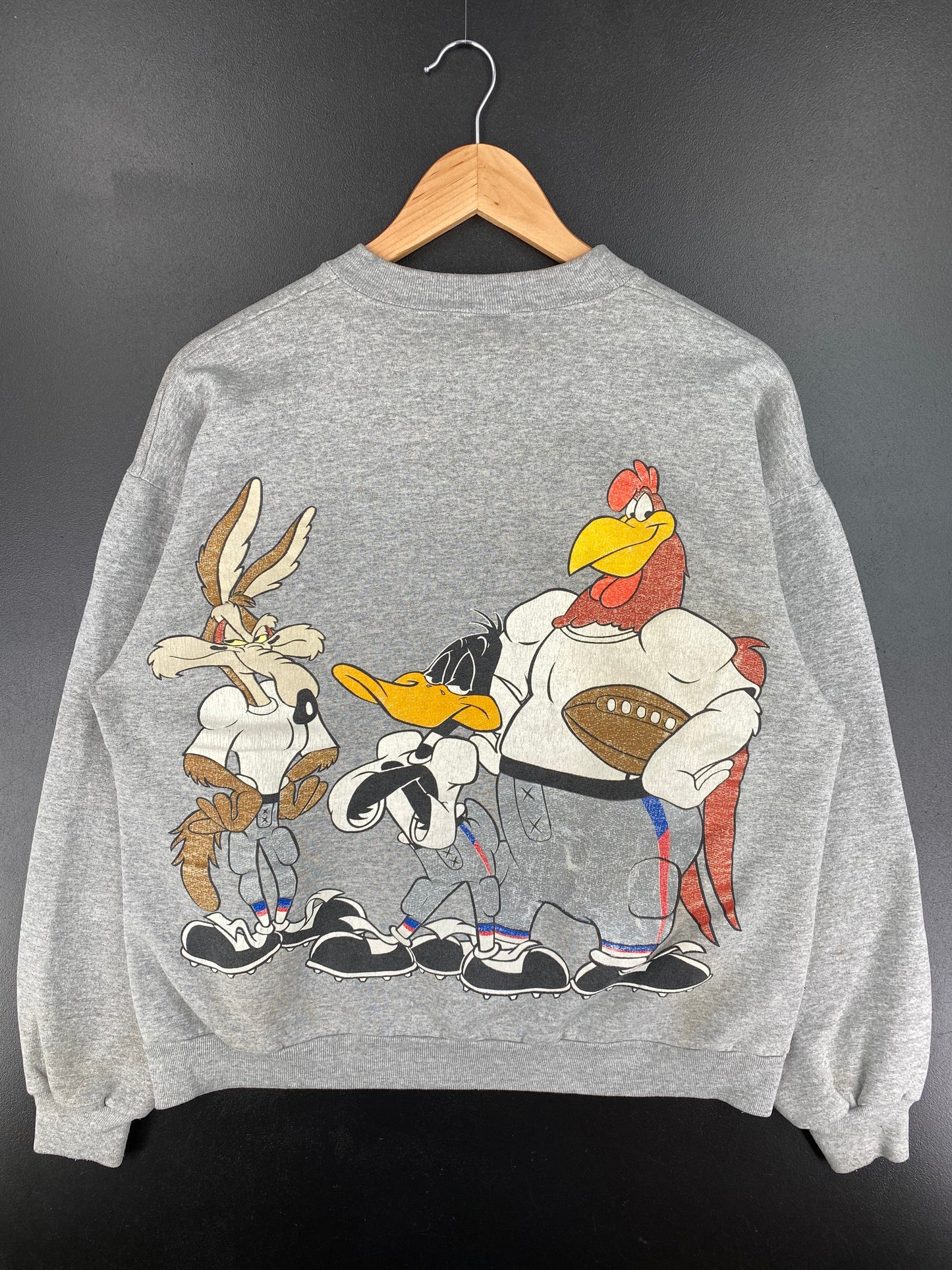 1994NEW ENGLAND PATRIOTS x LOONEY TUNES Made in USA Size L Vintage NFL Sweat-shirt / A2422