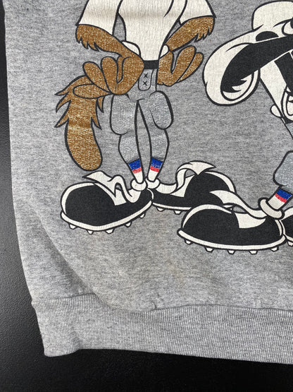 1994NEW ENGLAND PATRIOTS x LOONEY TUNES Made in USA Size L Vintage NFL Sweat-shirt / A2422