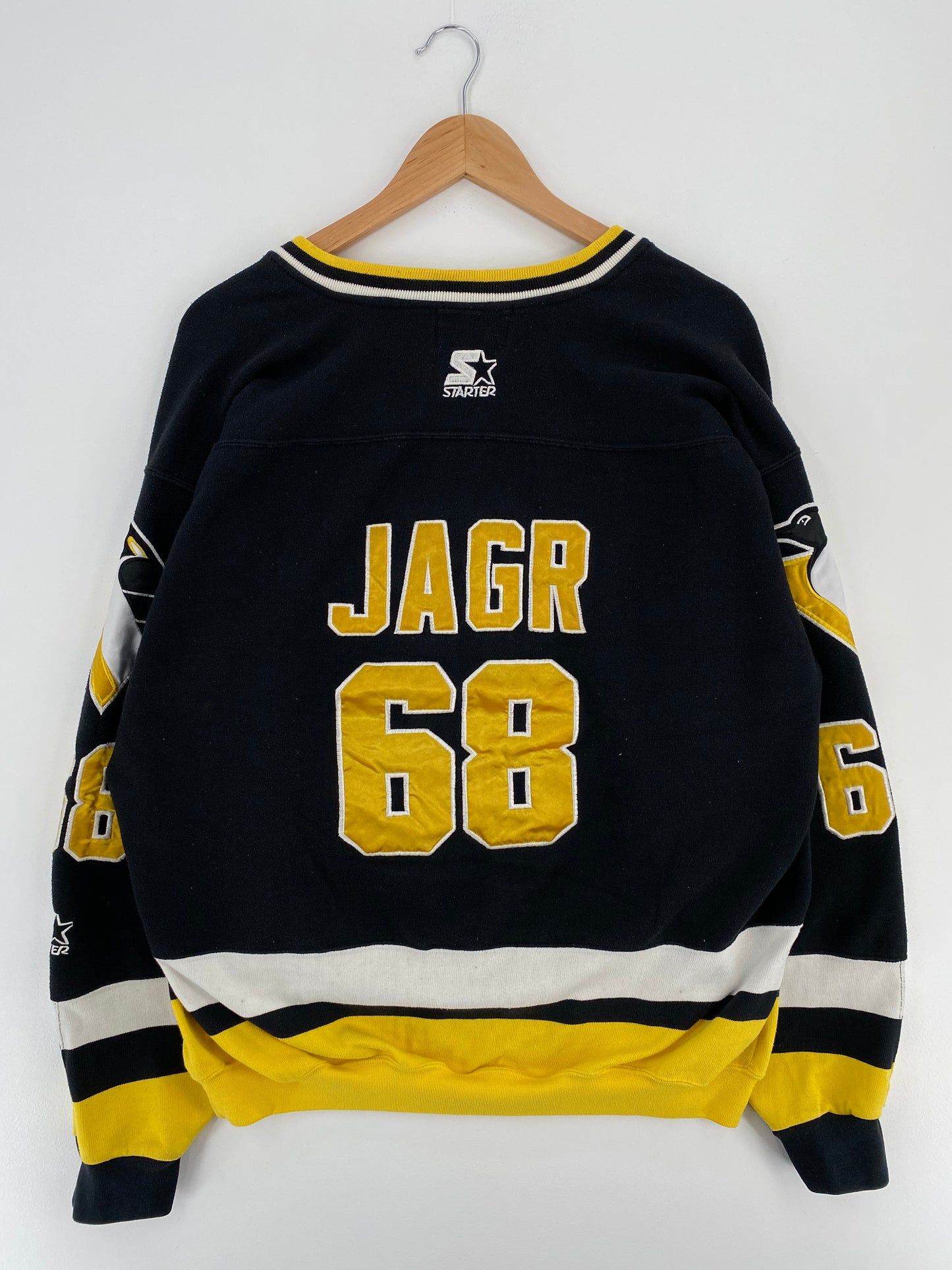 90’s STARTER x PITTSBURGH STEELERS JAROMIR JAGR Size L NHL Sweat-shirt / A2430