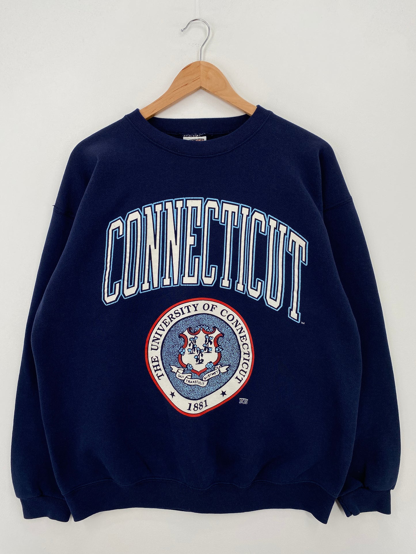 90's UNIVERSITY OF CONNECTICUT Size XL Vintage College Sweat-Shirt / A7526