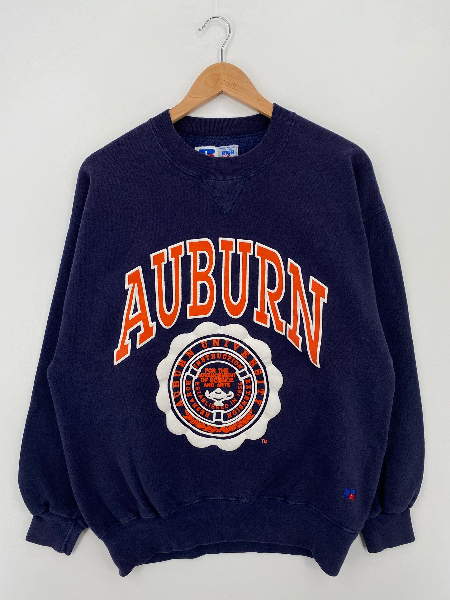 90's RUSSELL x AUBURN UNIVERSITY Made in USA Size L Vintage College Sweat-Shirt / A7529