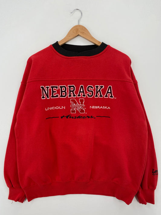 90's NEBRASKA HUSKERS Size L Vintage College Sweat-Shirt / A7531