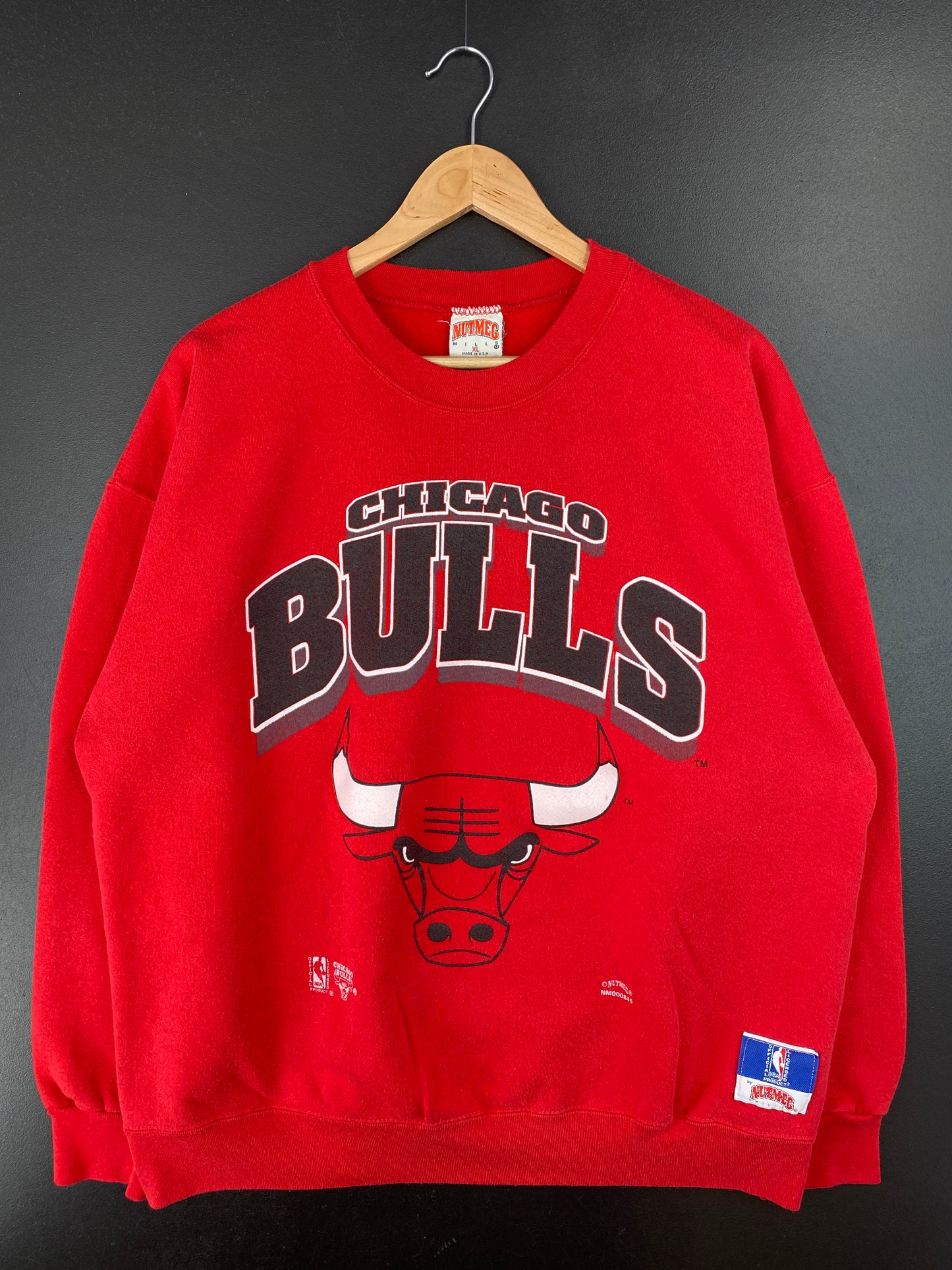 90's CHICAGO BULLS Made in USA Size XL Vintage NBA Sweat-Shirt / A7557