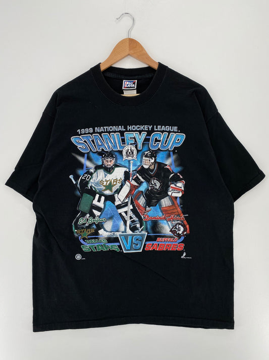 1999 DALAS STARS x BUFFALO SABRES Size XL Vintage NHL T-Shirt / A2464