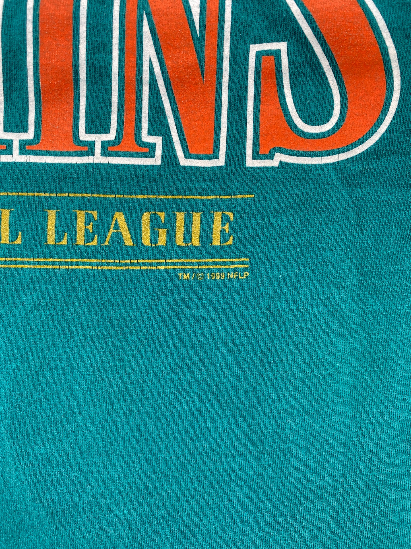1999 MIAMI DOLPHINS Size XL Vintage NFL T-Shirt / A7573