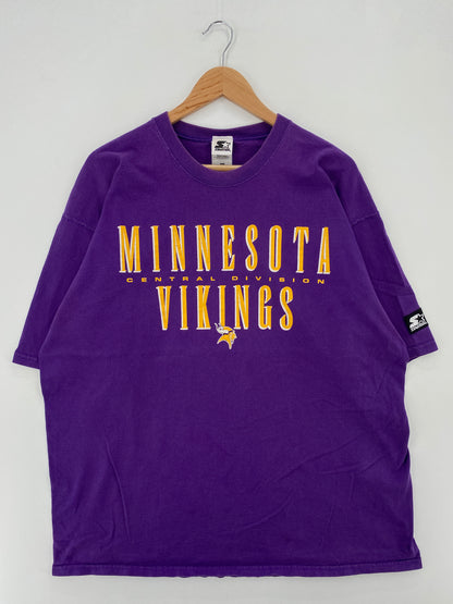 90's STARTER x MINNESOTA VIKINGS Size XXL Vintage NFL T-Shirt / A7575